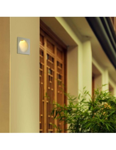 6772-Portafaretto LED da Incasso Quadrata GU in Gesso Colore Bianco-4