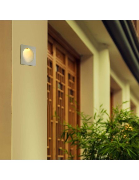 6772-Portafaretto LED da Incasso Quadrata GU in Gesso Colore Bianco-4