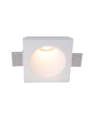 6772-Portafaretto LED da Incasso Quadrata GU in Gesso Colore Bianco-6