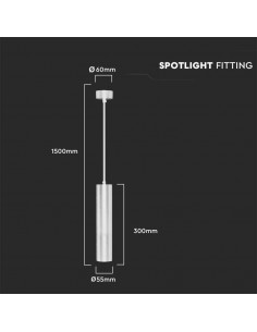 6779-Portafaretto LED a Sospensione GU Corpo in Alluminio Bianco DxMM-1 2