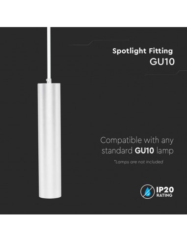 6779-Portafaretto LED a Sospensione GU Corpo in Alluminio Bianco DxMM-5