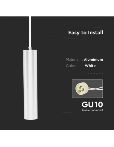 6779-Portafaretto LED a Sospensione GU Corpo in Alluminio Bianco DxMM-6