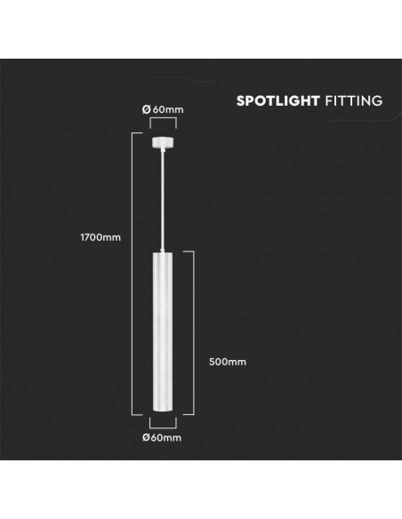 6780-Portafaretto LED a Sospensione GU Corpo in Alluminio Bianco DxMM-2