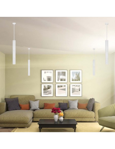 6780-Portafaretto LED a Sospensione GU Corpo in Alluminio Bianco DxMM-3