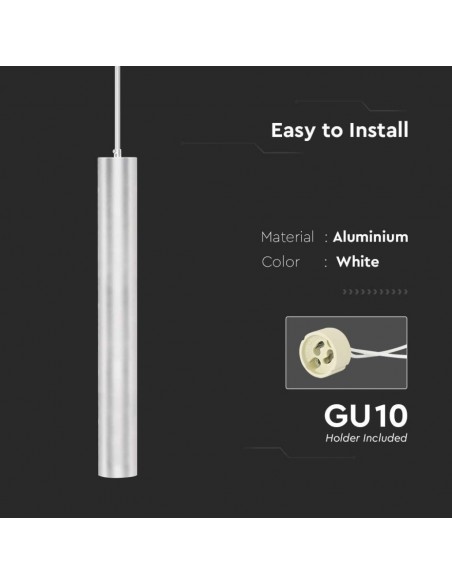 6780-Portafaretto LED a Sospensione GU Corpo in Alluminio Bianco DxMM-6