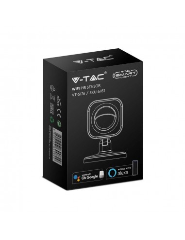 6781-Sensore PIR  Colore Bianco Con Controllo Wifi Compatibile con Google Home e Amazon Alexa-2