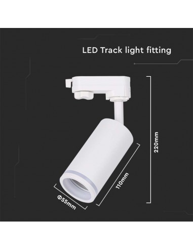 6783-Portafaretto LED per Binario Trifase GU Colore Bianco-2