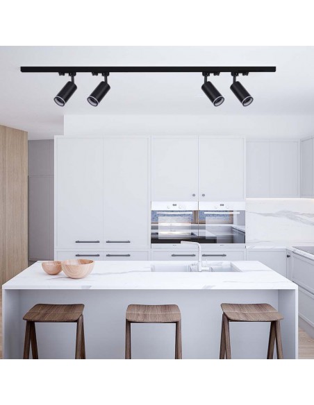 6784-Portafaretto LED per Binario Trifase GU Colore Nero-4