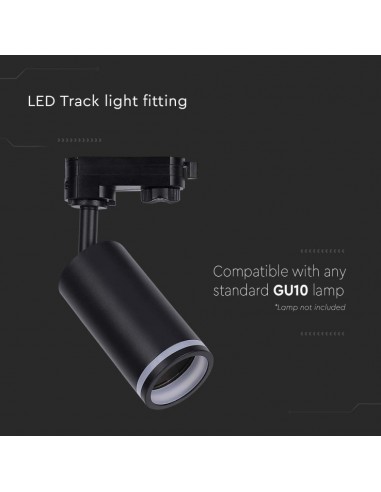 6784-Portafaretto LED per Binario Trifase GU Colore Nero-5