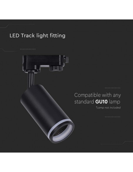 6784-Portafaretto LED per Binario Trifase GU Colore Nero-5