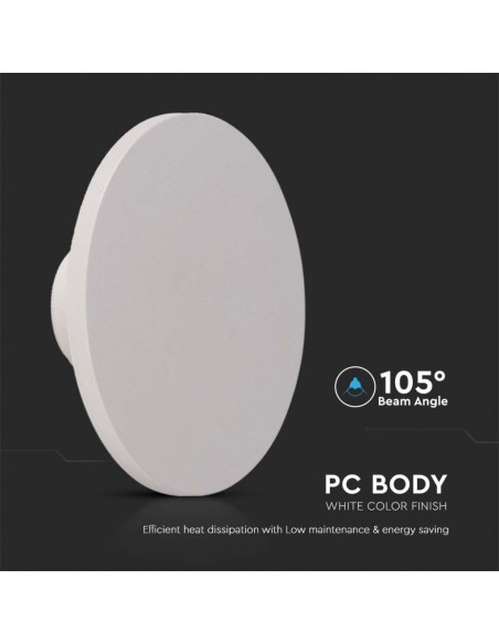 Plafoniera LED Rotonda 12W Bianco d: 160mm h: 60mm 3000K IP65