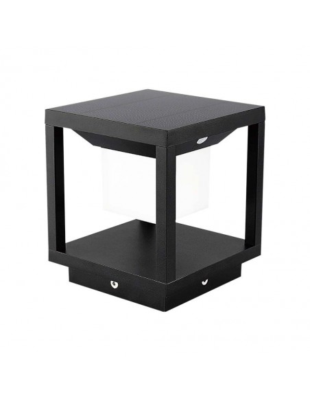 6805-Lampada Solare LED da terra  Quadrata con Sensore di Movimento Colore Nero  -1