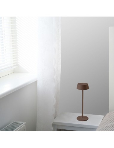 6821-Lampada LED da Tavolo  Colore Corten in Alluminio ricaricabile con USB C Touch Dimmerabile -4