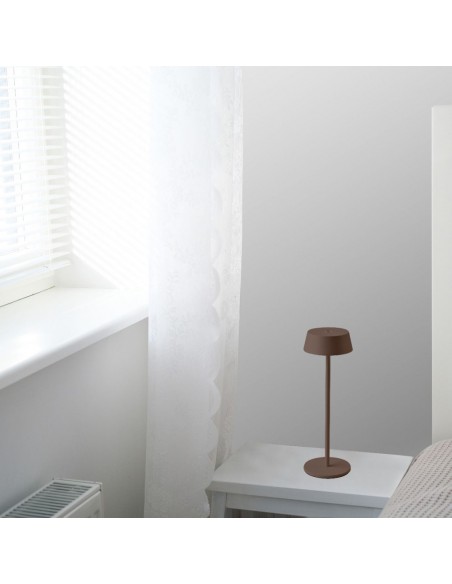 6821-Lampada LED da Tavolo  Colore Corten in Alluminio ricaricabile con USB C Touch Dimmerabile -4