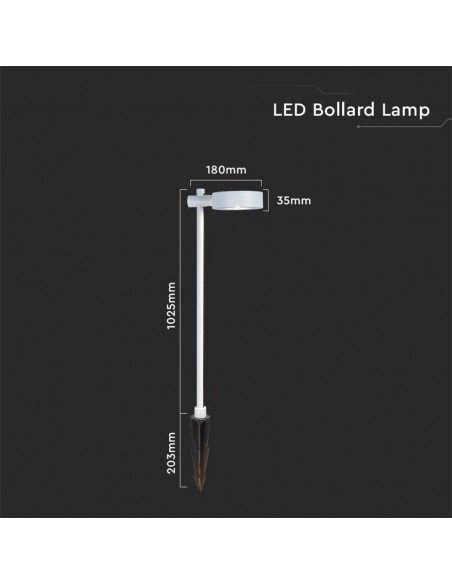 6836-Lampada LED da Giardino  con Picchetto a Doppio Fissaggio a Terra Colore Bianco hcm  -3