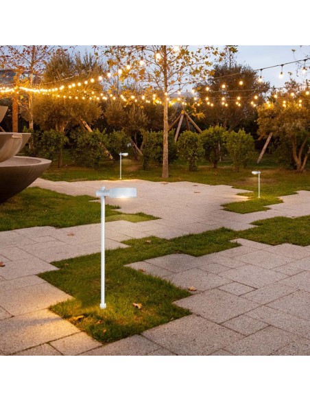 6836-Lampada LED da Giardino  con Picchetto a Doppio Fissaggio a Terra Colore Bianco hcm  -4