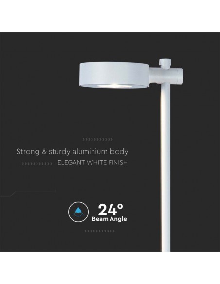 6836-Lampada LED da Giardino  con Picchetto a Doppio Fissaggio a Terra Colore Bianco hcm  -7