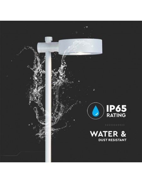Lampada LED da Giardino 6W con Picchetto a Doppio Fissaggio a Terra Bianco h:102cm 3000K IP65