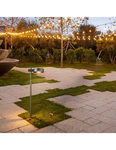 6838-Lampada LED da Giardino  con Picchetto a con Doppio Fissaggio a Terra Colore Nero hcm  -4