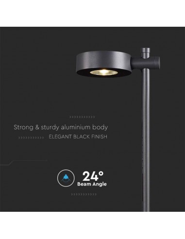 6839-Lampada LED da Giardino  con Picchetto a con Doppio Fissaggio a Terra Colore Nero hcm  -7