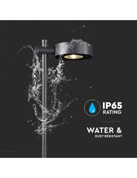 Lampada LED da Giardino 6W con Picchetto a con Doppio Fissaggio a Terra Nero h:102cm 4000K IP65