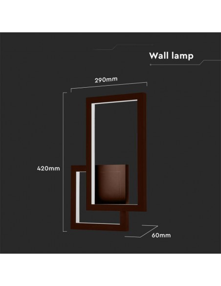 6840-Lampada LED Applique dal Design Moderno da Muro  Colore Corten  IP-3