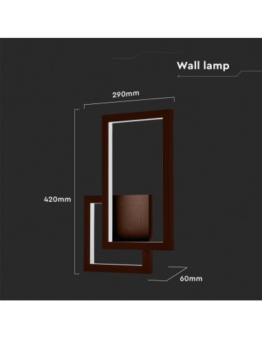 6841-Lampada LED Applique dal Design Moderno da Muro  Colore Corten  IP-3
