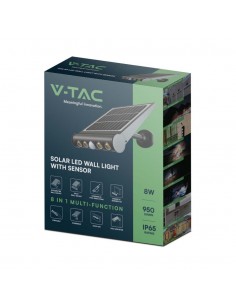 6844-Lampada LED da Giardino Multiuso  a Pannello Solare con Stand  e Sensore PIR -1 2