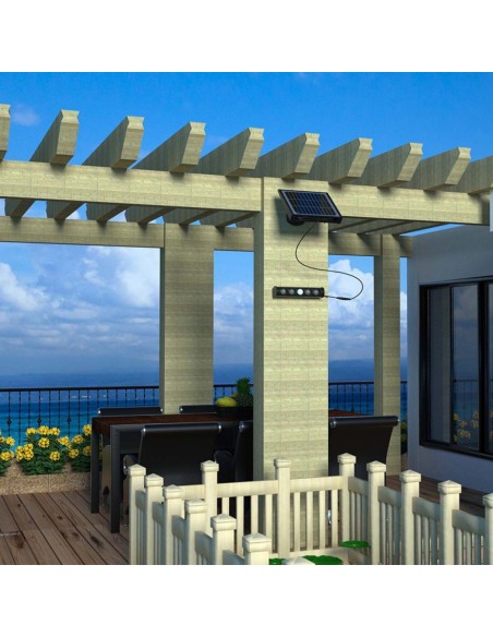 6844-Lampada LED da Giardino Multiuso  a Pannello Solare con Stand  e Sensore PIR -6