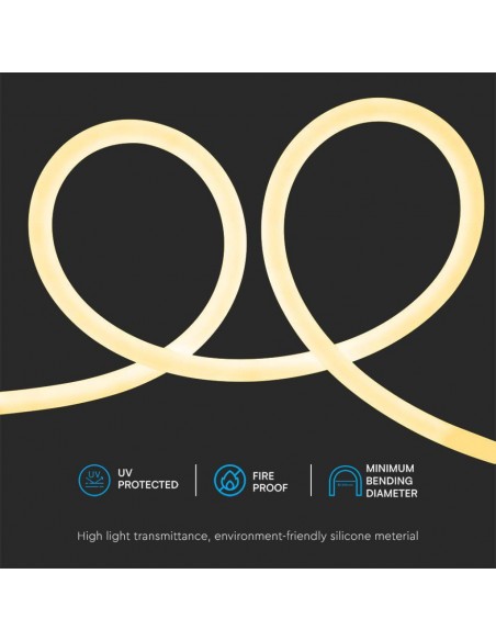 Strip LED Neon Flex 12W/m Bobina 10m 24V 3000K IP20