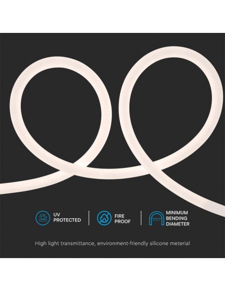 Strip LED Neon Flex 12W/m Bobina 10m 24V 4000K IP20