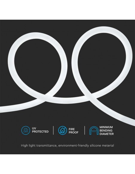 Strip LED Neon Flex 12W/m Bobina 10m 24V 6500K IP20