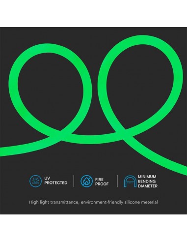 6871-Strip LED Neon Flex /m Bobina m V Colore Verde IP-7