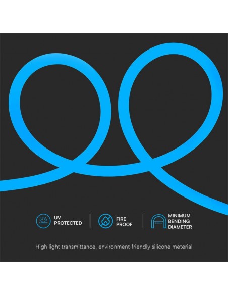 6872-Strip LED Neon Flex /m Bobina m V Colore Blu IP-7