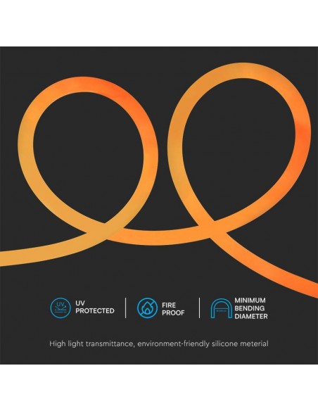 6873-Strip LED Neon Flex /m Bobina m V Colore Ambra IP-7