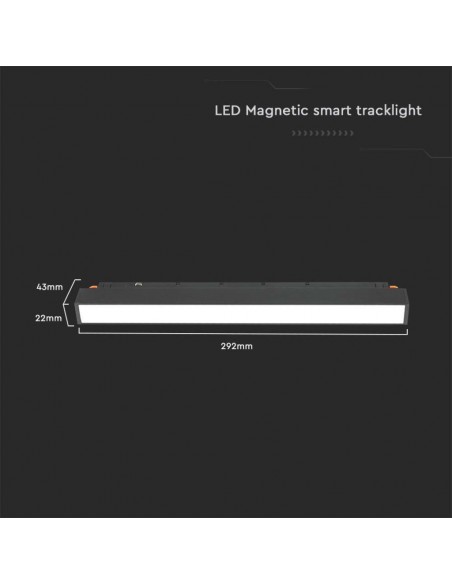 6882-Plafoniera LED SMD Lineare da Binario Magnetica  V  Colore Nero Compatibile con Google Home e Amazon Alexa in -3
