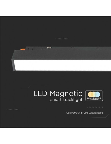6882-Plafoniera LED SMD Lineare da Binario Magnetica  V  Colore Nero Compatibile con Google Home e Amazon Alexa in -6