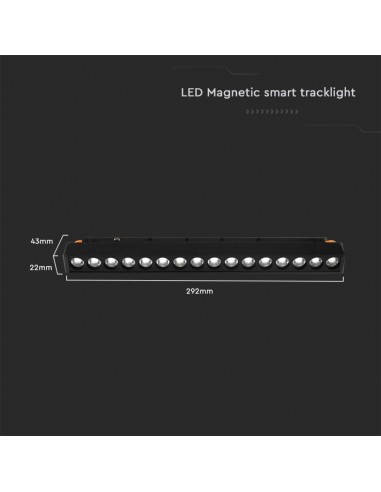 6884-Faretto LED da Binario Magnetico Regolabile  V Colore Nero Compatibile con Google Home e Alexa in-3
