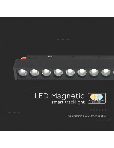 6884-Faretto LED da Binario Magnetico Regolabile  V Colore Nero Compatibile con Google Home e Alexa in-6