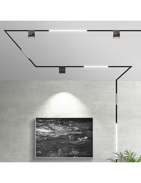 6886-Faretto LED da Binario Magnetico Regolabile  V Colore Nero Compatibile con Google Home e Alexa in-4