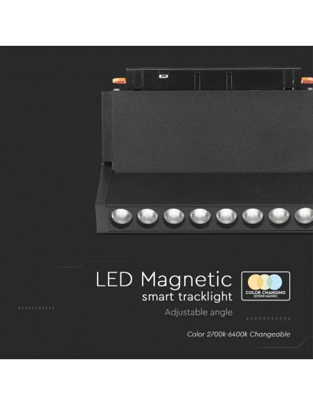 6886-Faretto LED da Binario Magnetico Regolabile  V Colore Nero Compatibile con Google Home e Alexa in-6