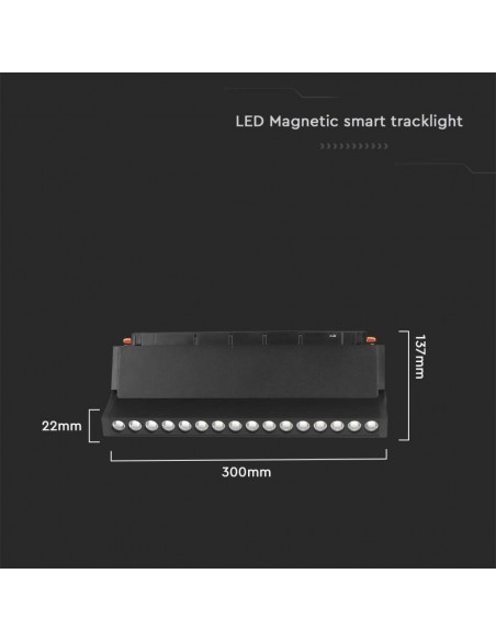 6887-Faretto LED da Binario Magnetico Regolabile  V Colore Nero Compatibile con Google Home e Alexa in-3