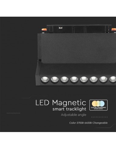 6887-Faretto LED da Binario Magnetico Regolabile  V Colore Nero Compatibile con Google Home e Alexa in-6