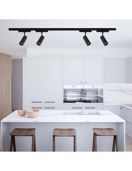 6888-Faretto LED da Binario Magnetico  V Colore Nero in  Compatibile con Alexa e Google Home-4