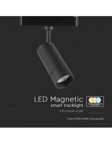 6888-Faretto LED da Binario Magnetico  V Colore Nero in  Compatibile con Alexa e Google Home-6