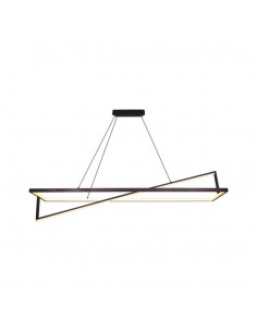 6906-Lampadario LED a Sospensione con  Rettangoli  in Metallo Colore Nero   Triac Dimmerabile-1