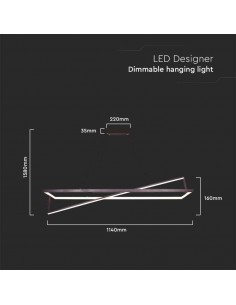 6906-Lampadario LED a Sospensione con  Rettangoli  in Metallo Colore Nero   Triac Dimmerabile-1 2