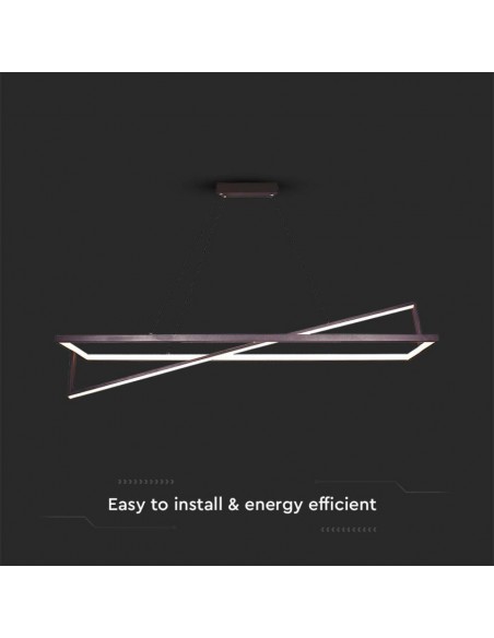 6906-Lampadario LED a Sospensione con  Rettangoli  in Metallo Colore Nero   Triac Dimmerabile-6