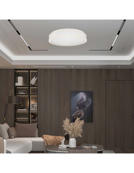 6909-Lampadario LED con Montaggio a Plafone  Dimmerabile TRIAC d mm h mm Colore Bianco -3