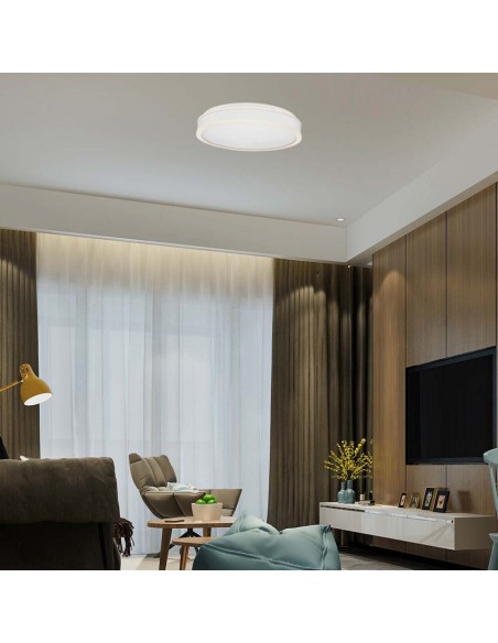 6909-Lampadario LED con Montaggio a Plafone  Dimmerabile TRIAC d mm h mm Colore Bianco -4